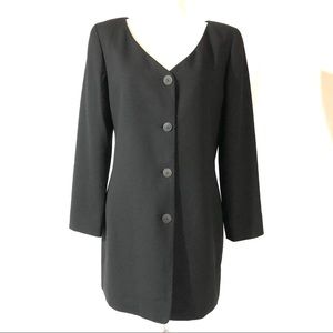 Linda Allard Ellen Tracy Black Wool Coat Dress